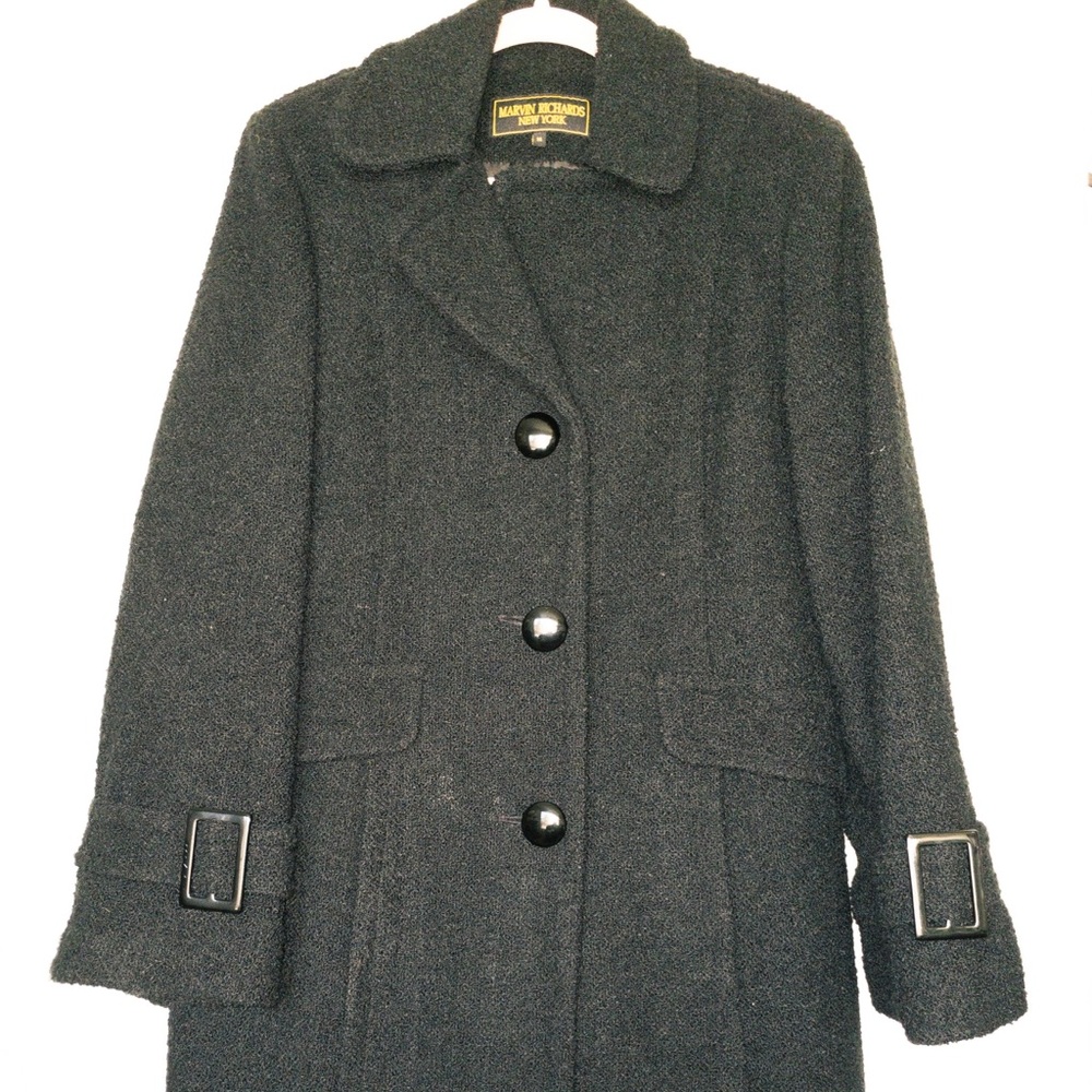 Black button up coat size 14